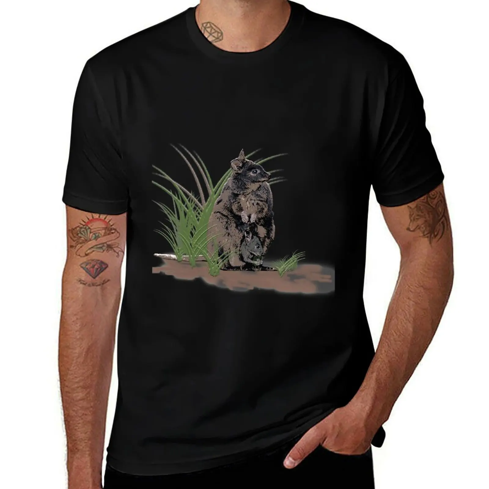Tasmanian pademelon by Chrissy Wild T-Shirt Outdoor Work Short Sleeve Top