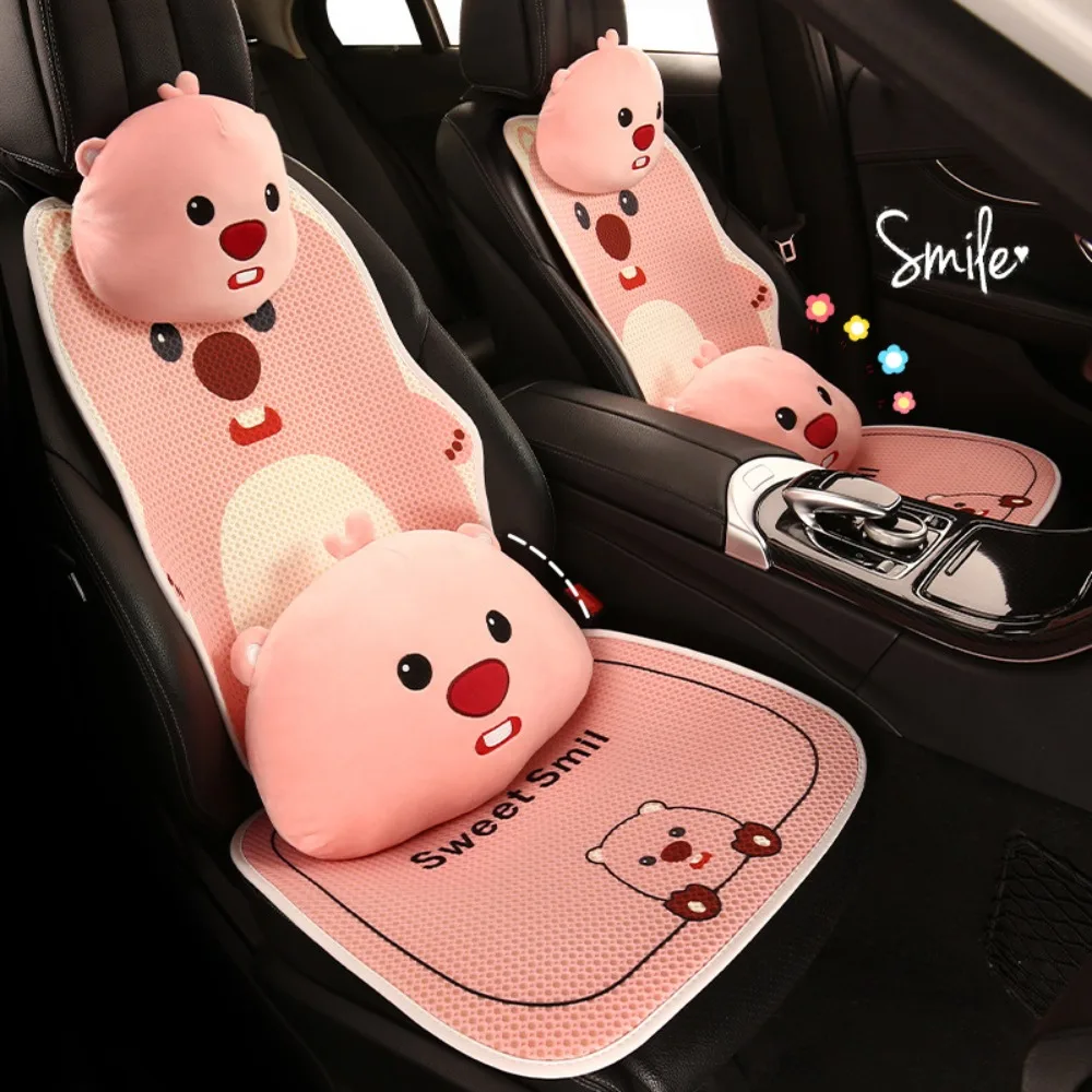 Car Seat Cushion Backrest Loopy Anime Cartoon Car Plush Doll Headrest Throw Pillow Auto Interior Decoration Accessories