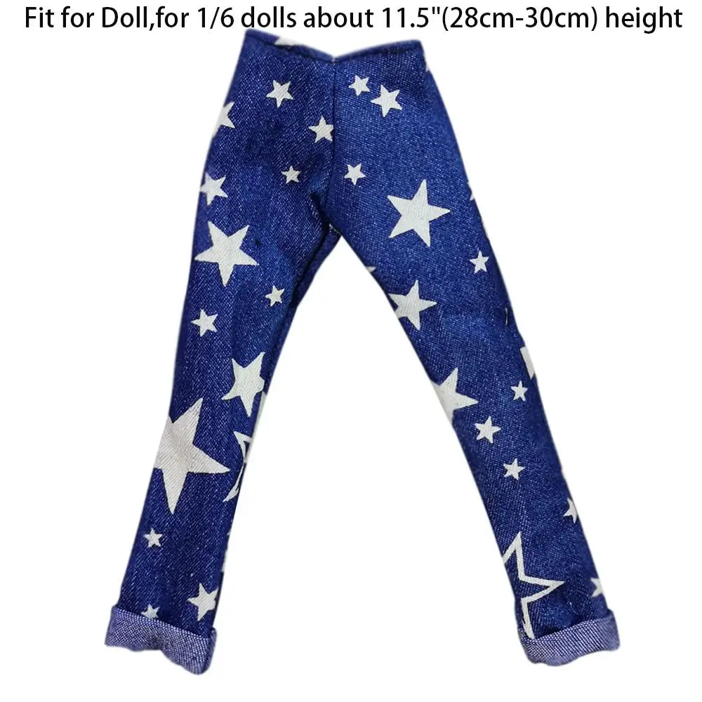 Neue Mode Floral Jeans Leder Hosen Casual Trägt Kleidung Multistyles Hosen für 11,5 "1/6 BJD Puppen Zubehör