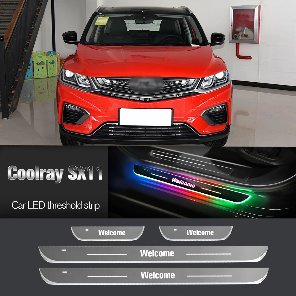 

Car Door Sill Light For Geely Coolray SX11 2020-2023 2021 2022 Customized Logo LED Welcome Threshold Pedal Lamp Accessories