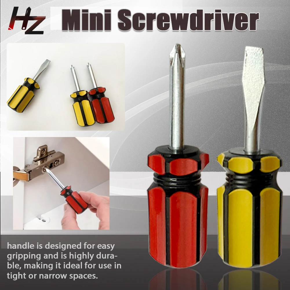 Mini Small Screwdriver Short Handle Stubby Screwdriver Phillips Screwdriver Tools Flat Cross Head Pocket Screwdriver For House