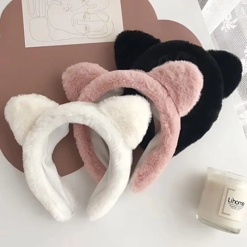 

New Cute Cat Ears Headband – Fuzzy Plush Kitten Hair Hoop – Sweet cute Hair Accessory for Women & Girls