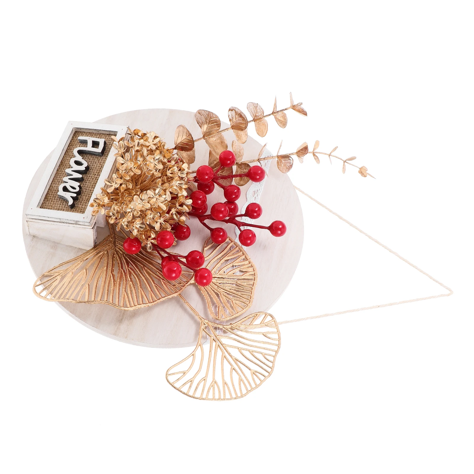 

1pc New Year Wall Hanging Artificial Red Berry Bonsai For Living Room Spring Festival Decor Simulation Potted Berry Wall Hanging