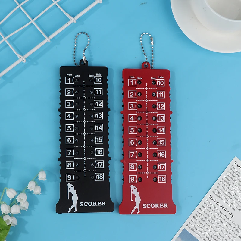 1Pc 18 Hole Golf Stroke Putt Score Card Counter Score Indicator With Key Chain Golf Rectangle Scores Counting Tool