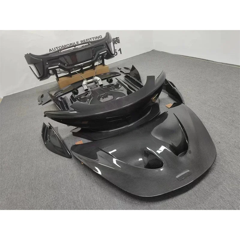 Used 2015-2018  540C 570S Upgrade 600LT Style Dry Carbon Fiber Engine Hood Front and Rear Bumper Side Skirt Body Kit