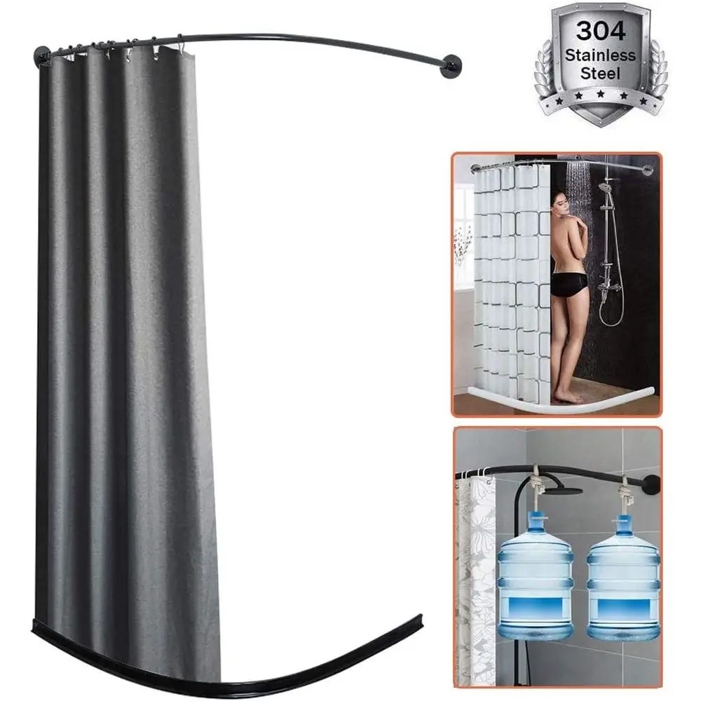 

Изогнутая занавеска для душа без сверления с магнитным порогом для ванной комнаты, водяная плотина и водонепроницаемая занавеска, штанга для ванны, X: 80