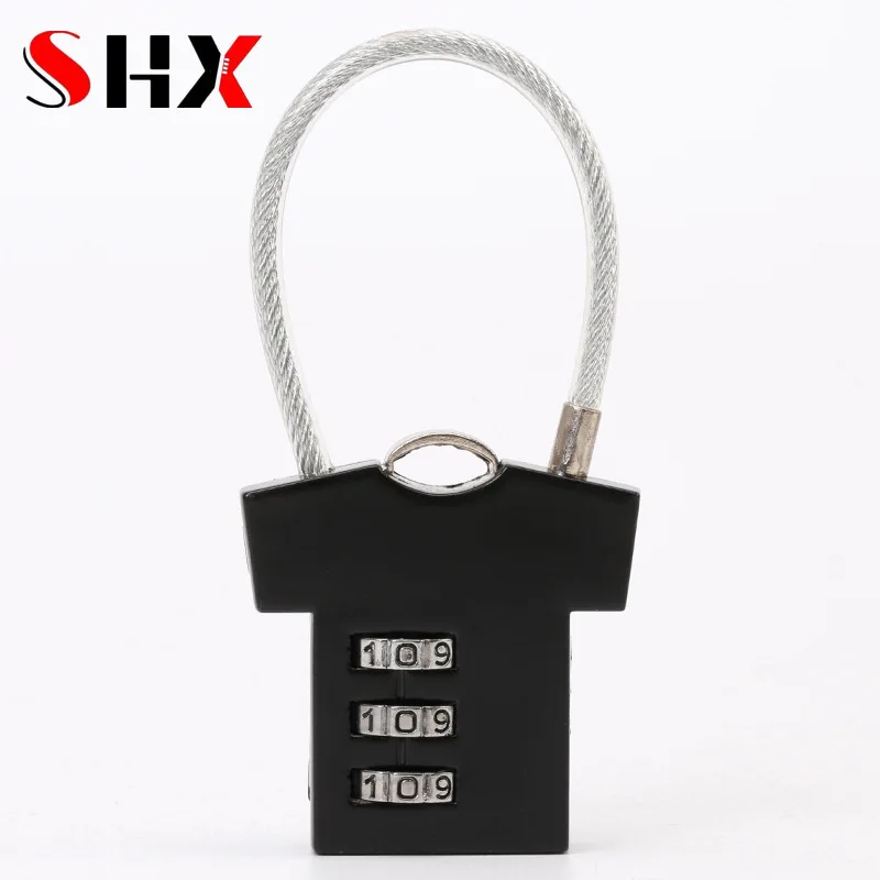 3 Digit Aluminum Alloy Password Lock Steel Wire Security Lock Suitcase Luggage Coded Lock Cupboard Cabinet Locker Padlock