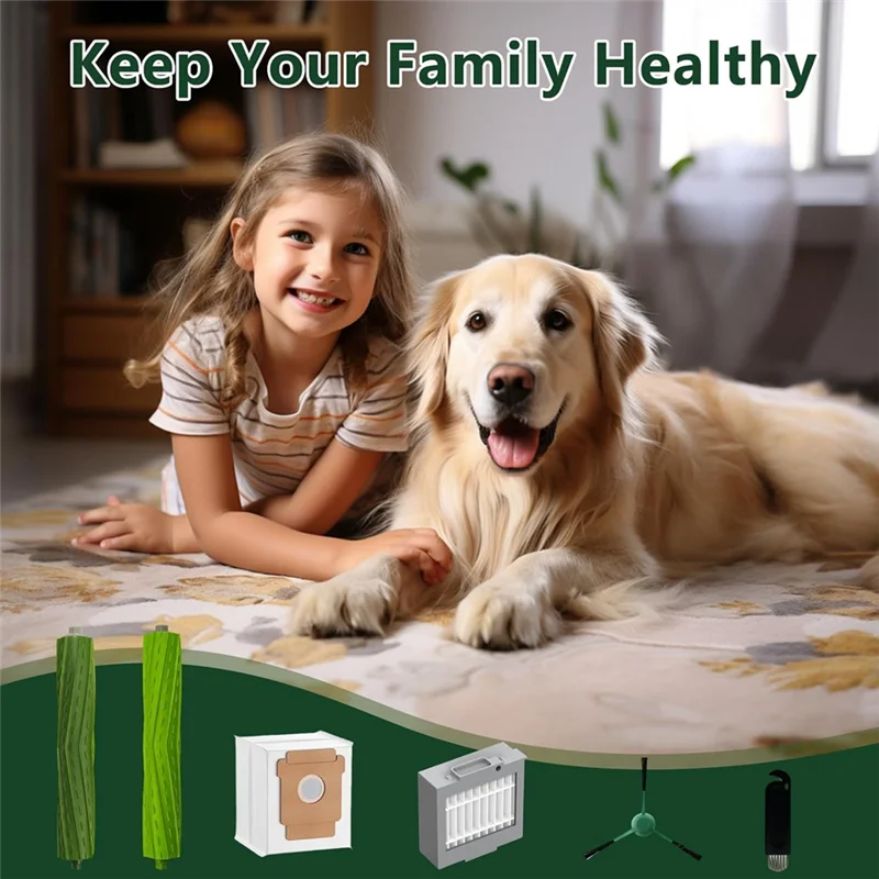 M14K-Main Side Brush Filters Replacement Set(15 PCS) For Irobot Roomba Max 705 Vac/Roomba Plus 504 Vac Vacuum Cleaners