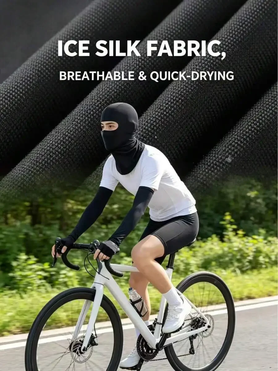 

Ice Silk Cycling Face Mask Sun Protection Windproof Sports Head Cover For Adults