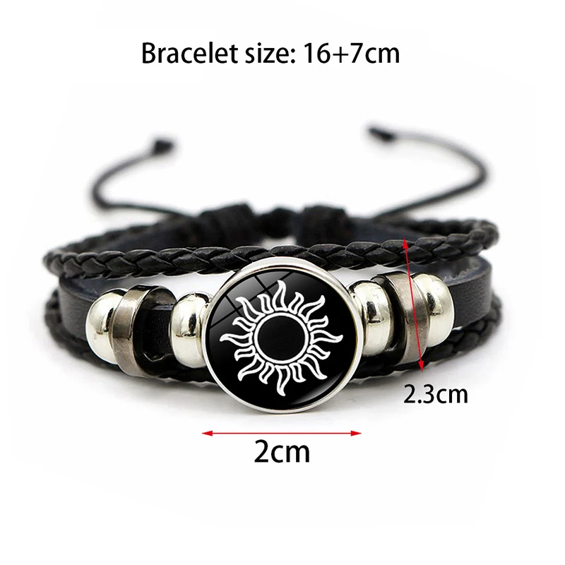 New··2Pcs Luminous Couple Bracelets Sun Moon Adjustable Black Braided Bracelet Friendship Romantic Jewelry Birthday Gifts