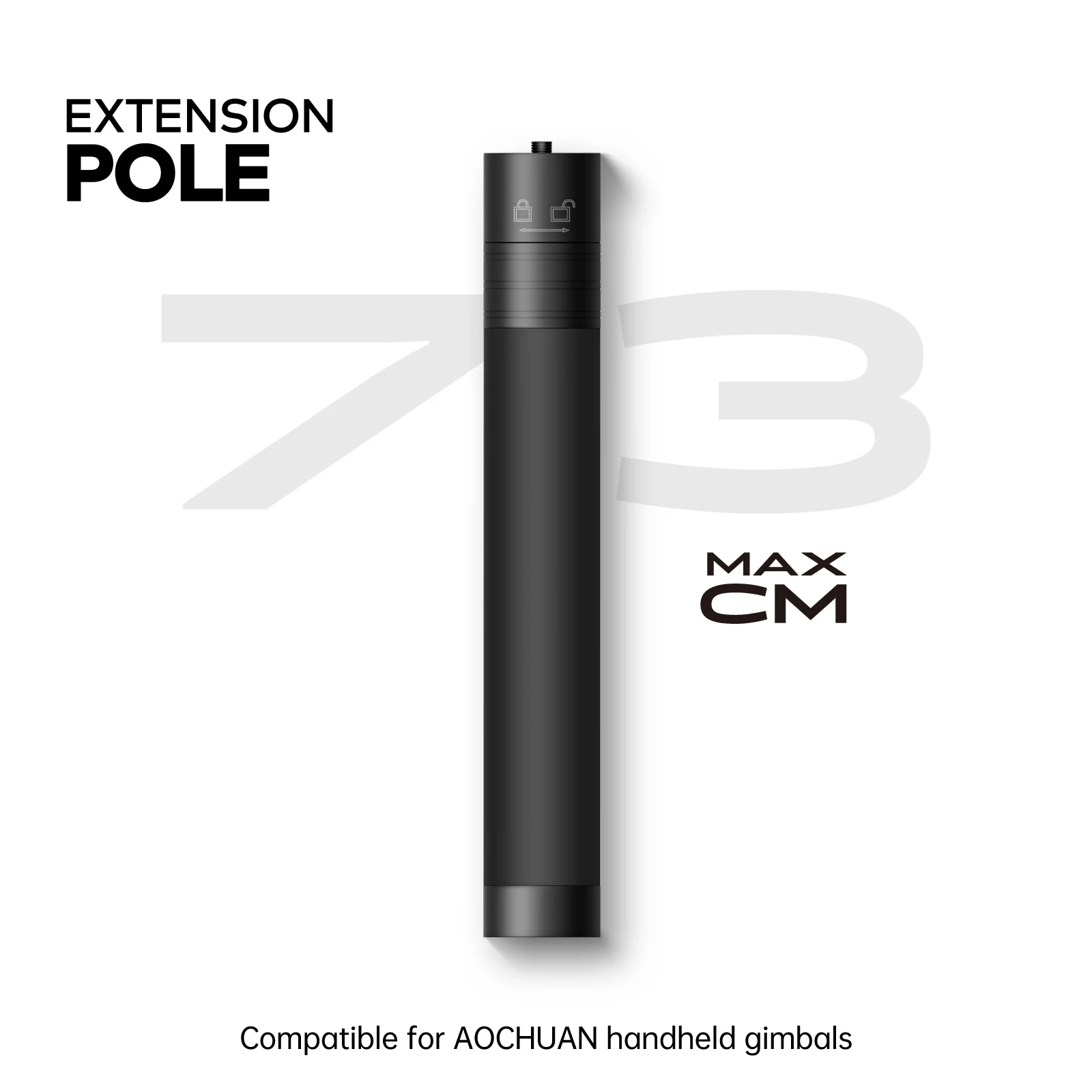 AOCHUAN E10 Aluminum Extension Rod 28.7β Adjustable Selfie Stick Compatible with 3-Axis Gimbal