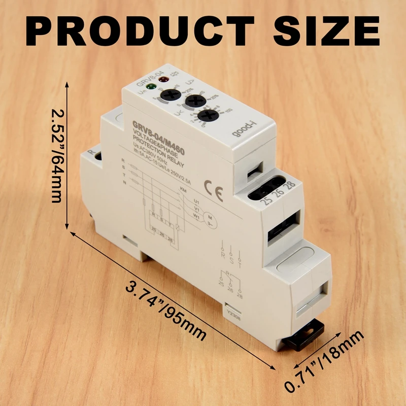 GRV8-04 M460 3 상 전압 모니터링 릴레이, 위상 시퀀스, 장애 보호, 전압 제어 릴레이