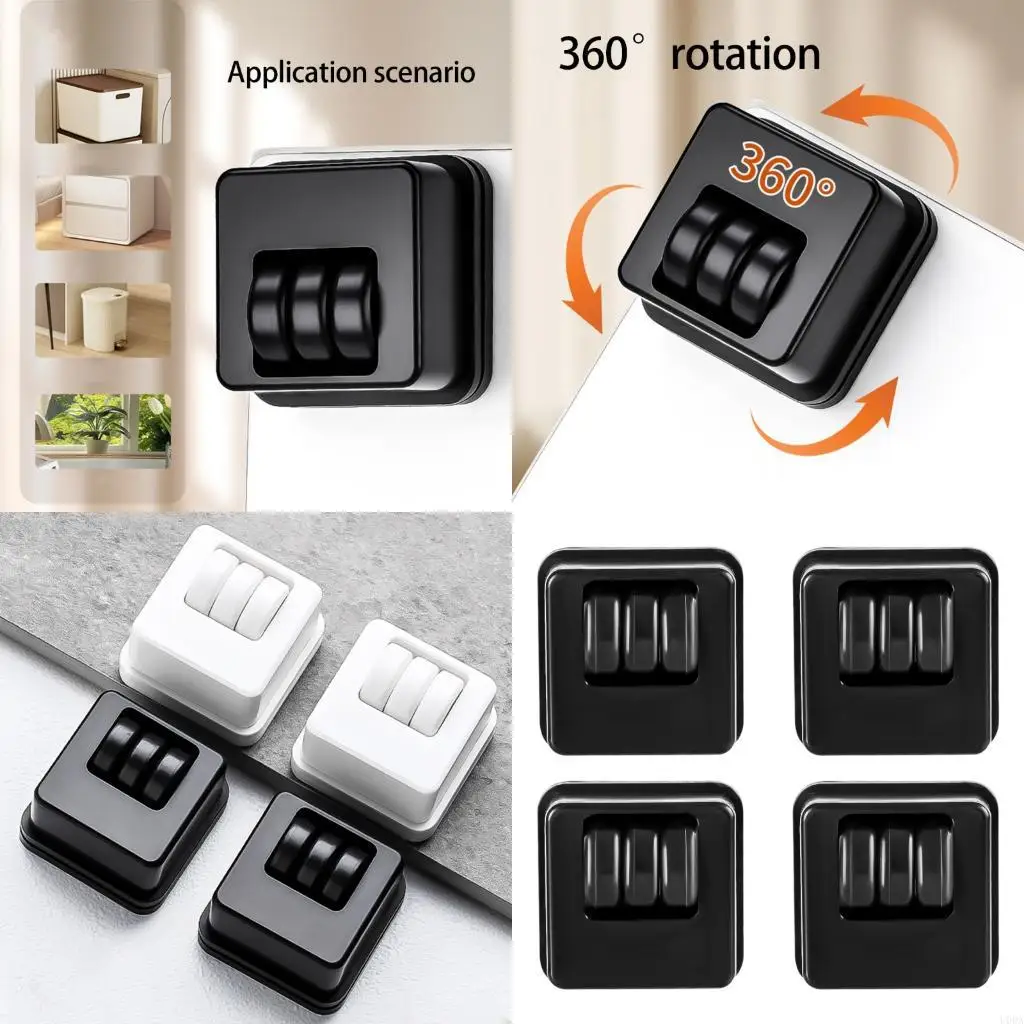  4Pcs Adhesive Casters Wheel Universals Appliance Roller Appliance Sliders