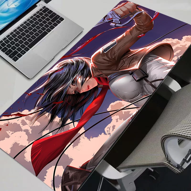 Muismatten Anime Muismat Gamer Toetsenbord Muismat Pc Computer Bureau Mat Gaming Pad Antislip XXL A-aanval op Titans Muismatten