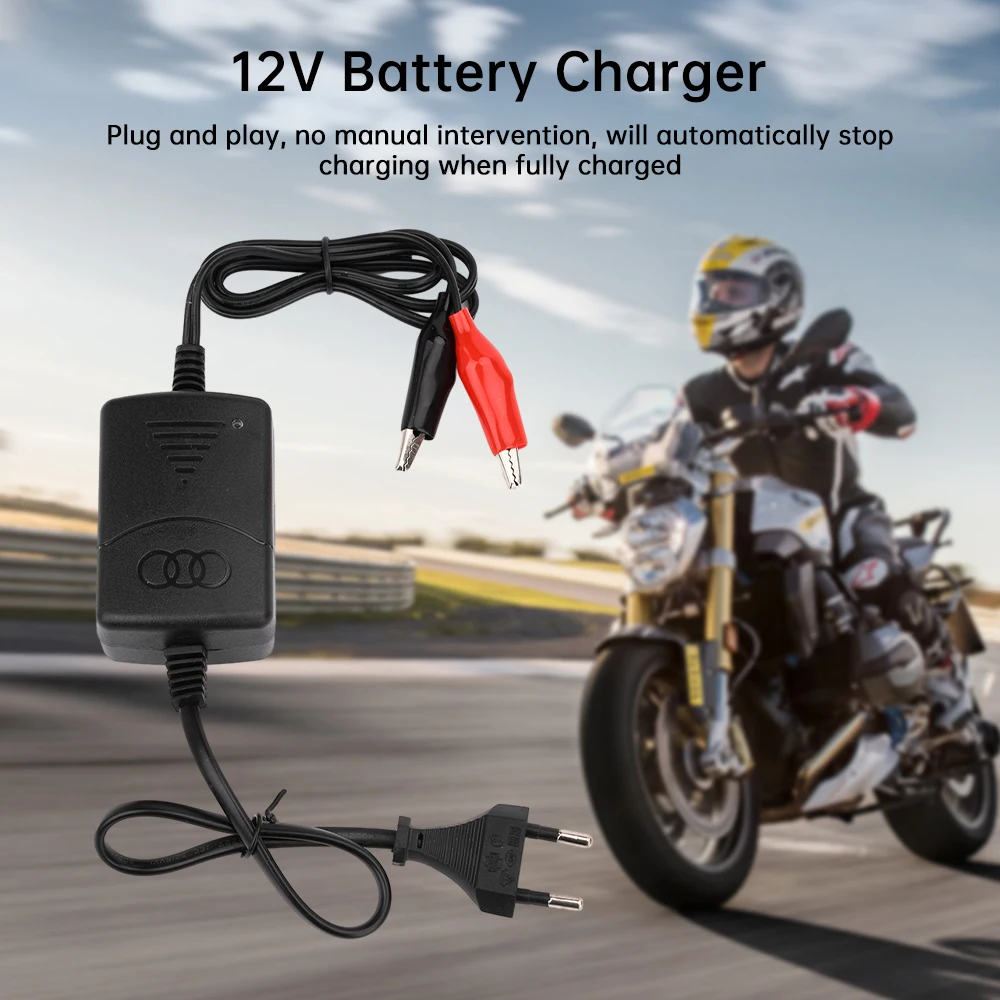 12V Acid Battery Charger Electric Vehicle Battery Charger Car Truck Motorcycle ABS System Battery Charger 13.6V14.8V 1.3A Output