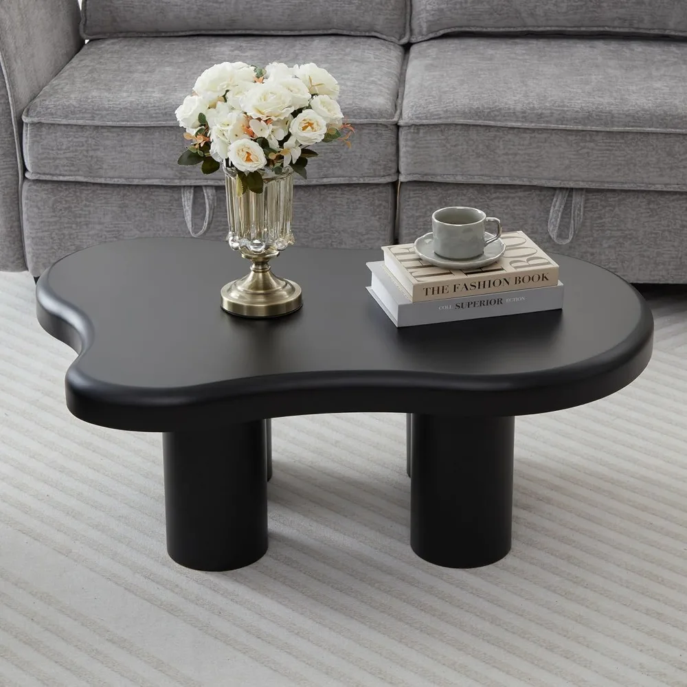 Cloud Coffee Table, Irregular Coffee/Tea Table with Large Tabletop, Accent Cocktail Table, Cloud Shape Coffee Table Living Room