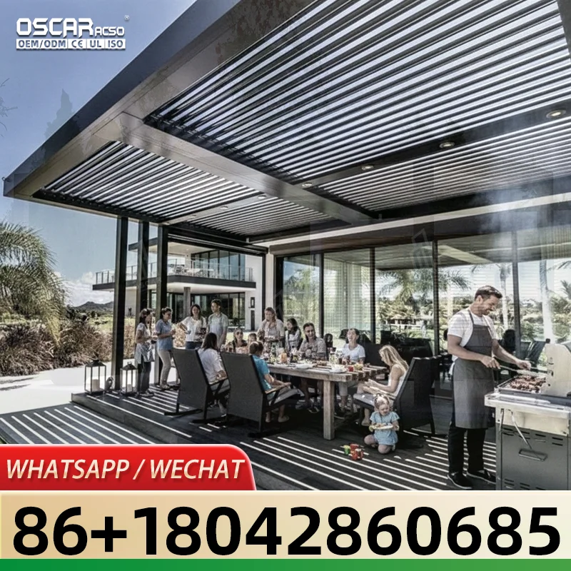 Outdoor Furniture Gazebo - Алюминиевая пергола-система с жалюзи для сада,