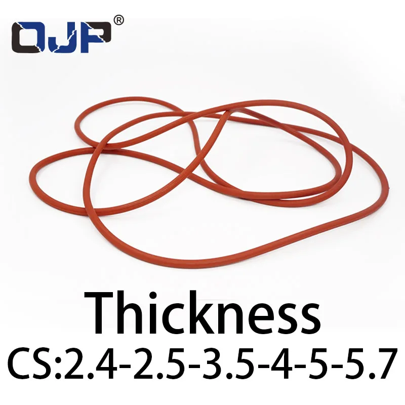 VMQ O-ring thickness 2.4/2.5/3.5/4/5/5.7mm CS silicone red temperature resistant gasket rubber complete in specifications