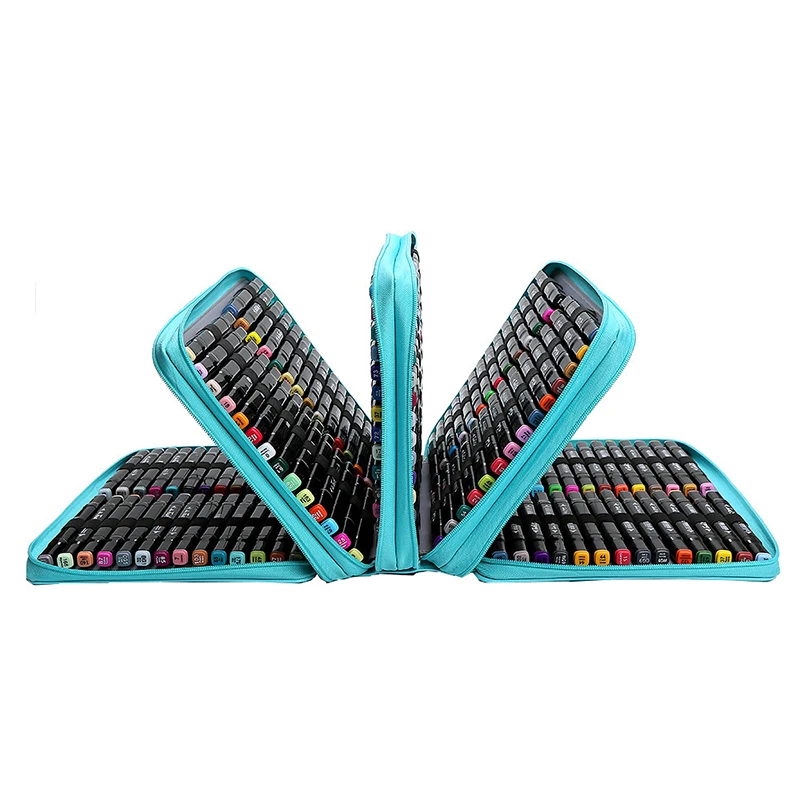 168/224 Holes Colored Pencil Case Felt Kit Marker Storage Bag Large Capacity Case Stationery Holder Student School Supplies New