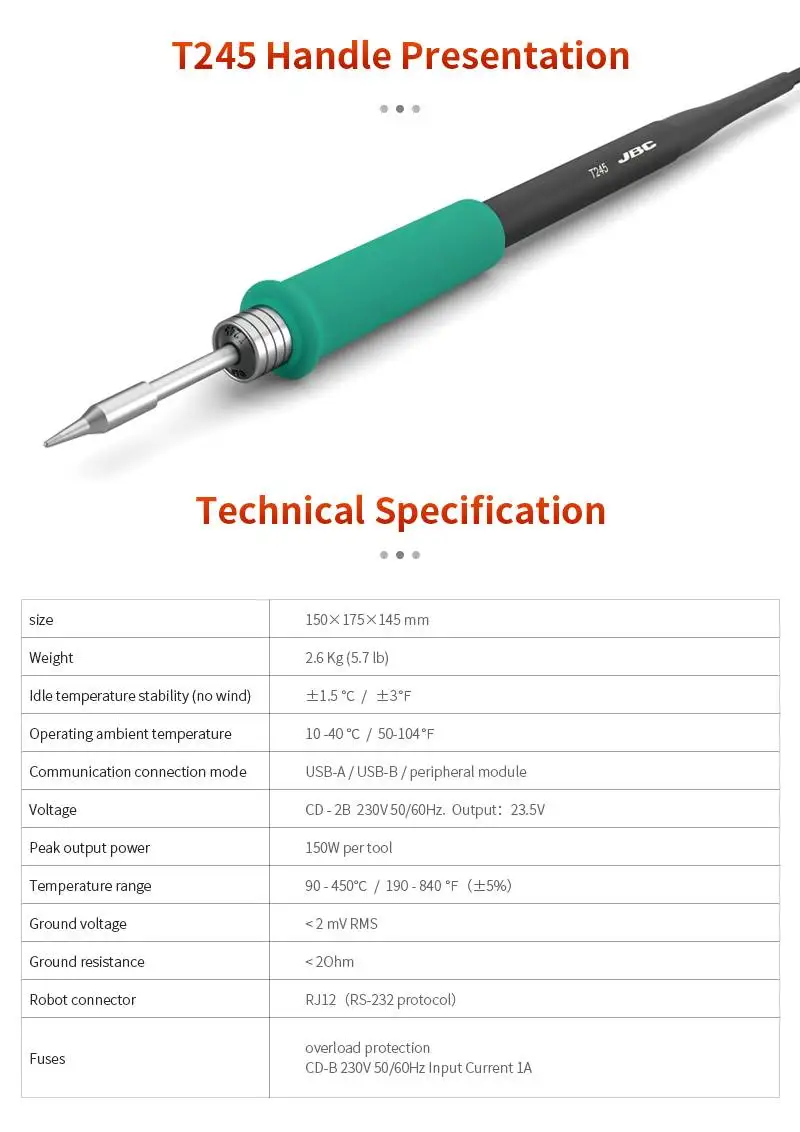 Original JBC C245 Series Universal Lead Free Soldering Iron Tips Work With T245 Handle CDB Station Perfect for SMD Tool Repair