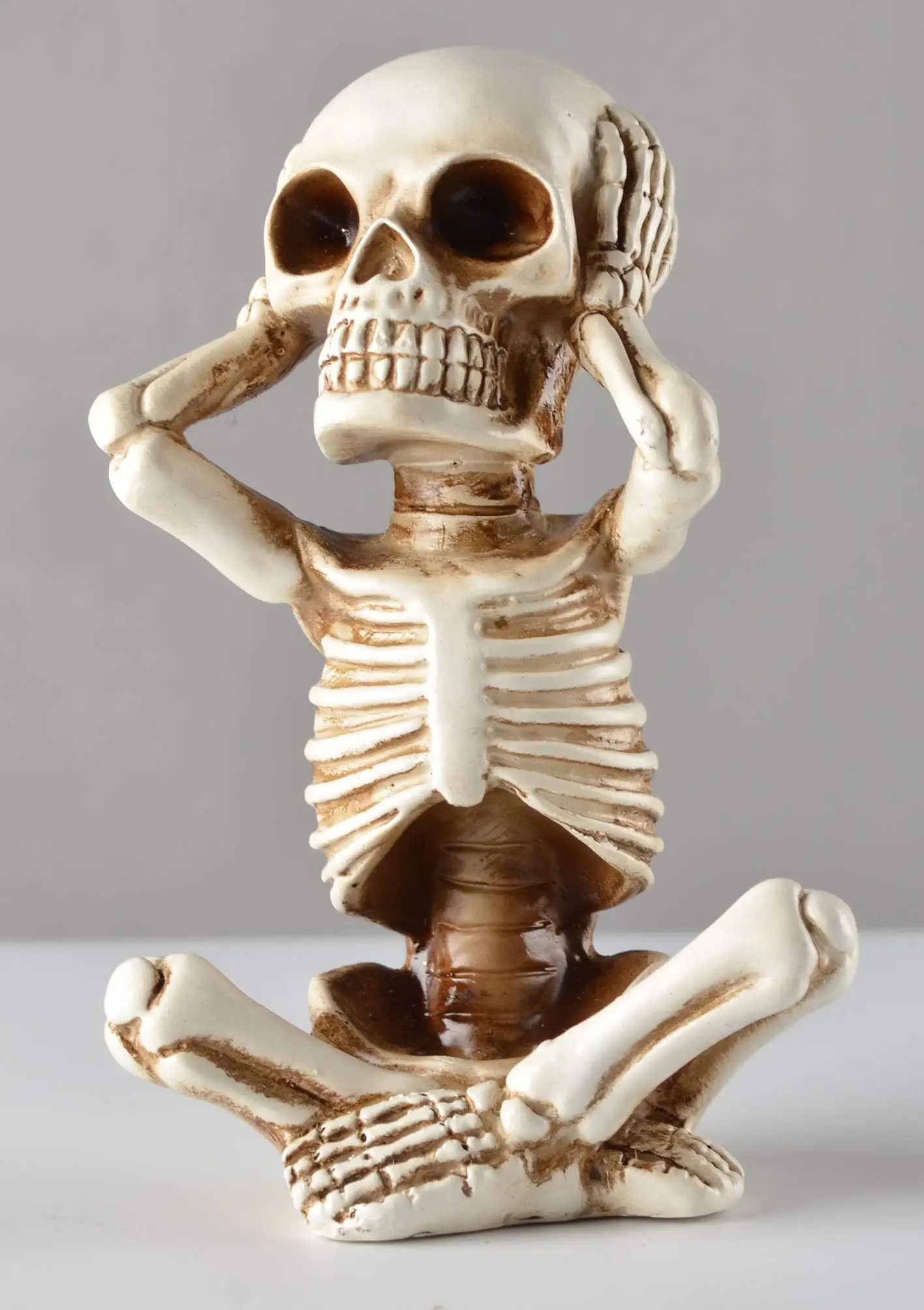 JORAE Skeletons Statue Hear See Speak No Evil Halloween Skull Decor 4.8 