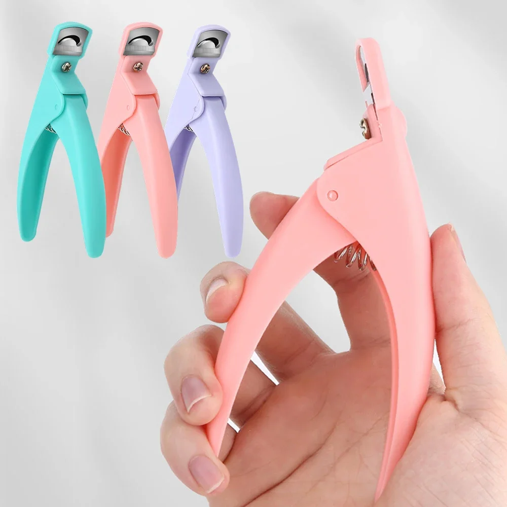 

RHJB Professional Nail Art Clipper Special Type U Word False Tips Edge Cutters Colorful Guillotine Cut False Nail Knife Tools