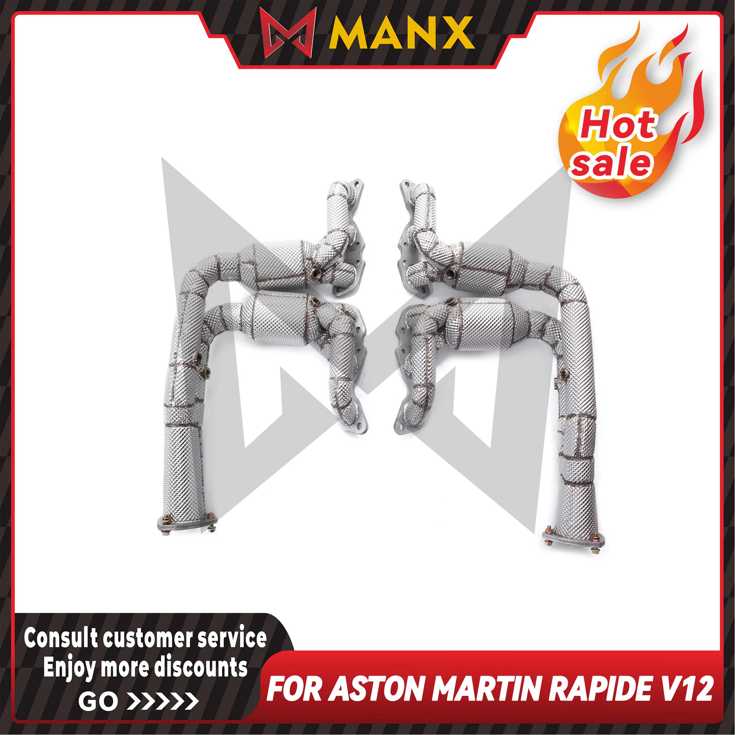 For Aston Martin Rapide V12 Car Exhaust system Manifold Header Stainless steels Performance exhaust pipe