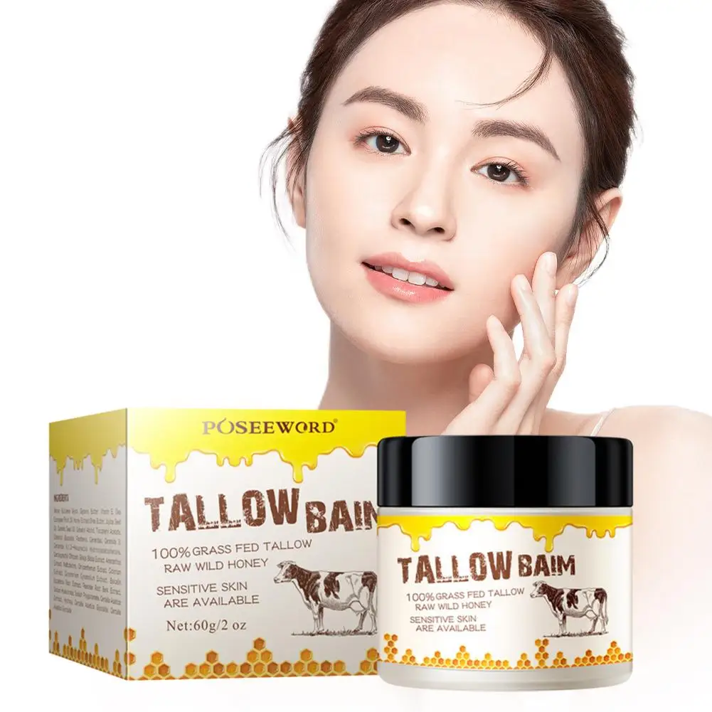

60g Beef Tallow Paste For Skin Care Beef Neck Balm Grass Fed Tallow Wild Honey Face And Body Y9G5