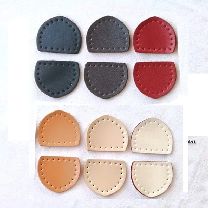 2PCS Handmade DIY Leather Zipper Tail Piece Handbag Accessories Hardware Genuine Leather Hand Sewn Bag Auxiliary Material