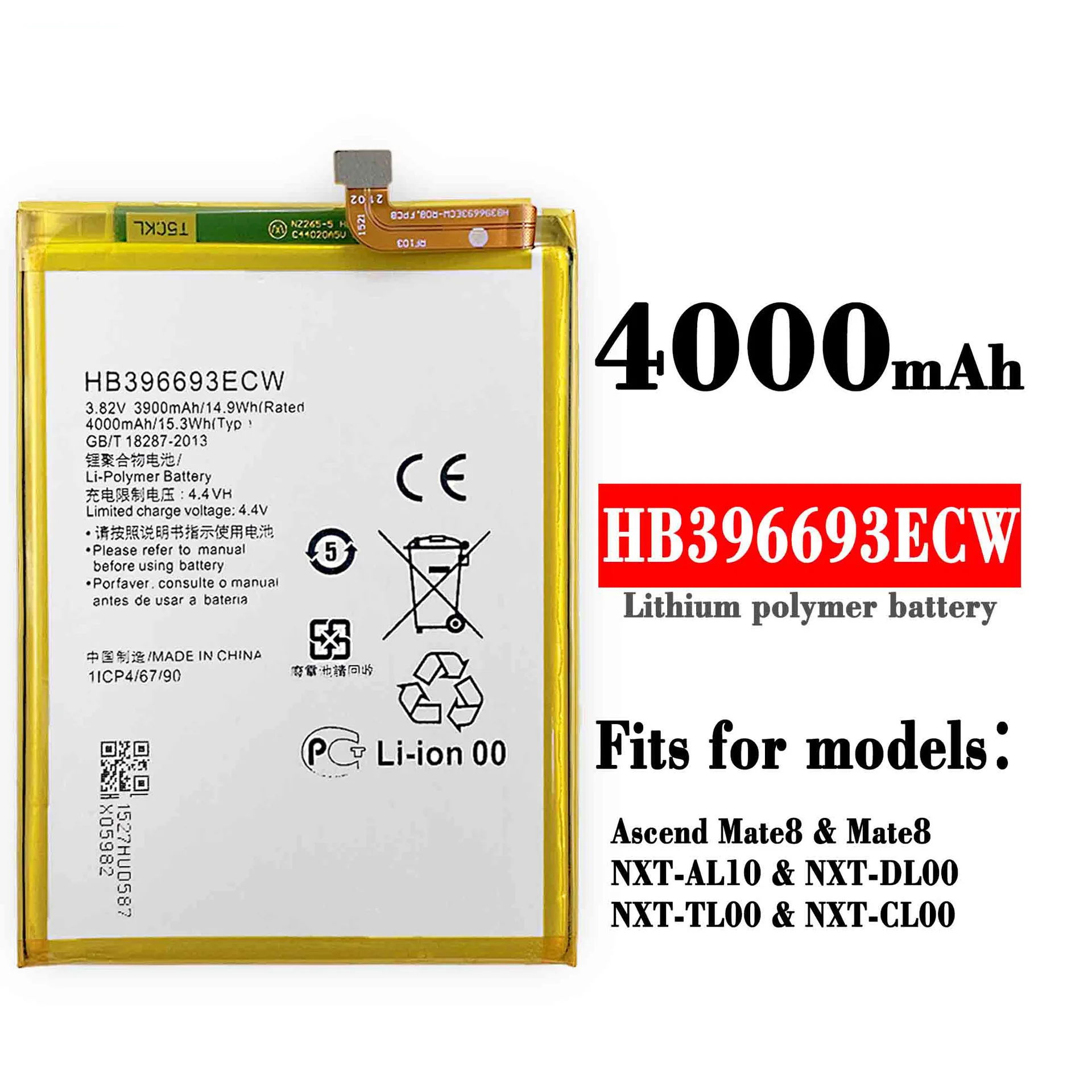 

HB396693ECW High Quality Mobile Phone Replacement Battery For Mate8 NXT-AL10 NXT-CL00 TL00 DL00 Large-capacity Batteries