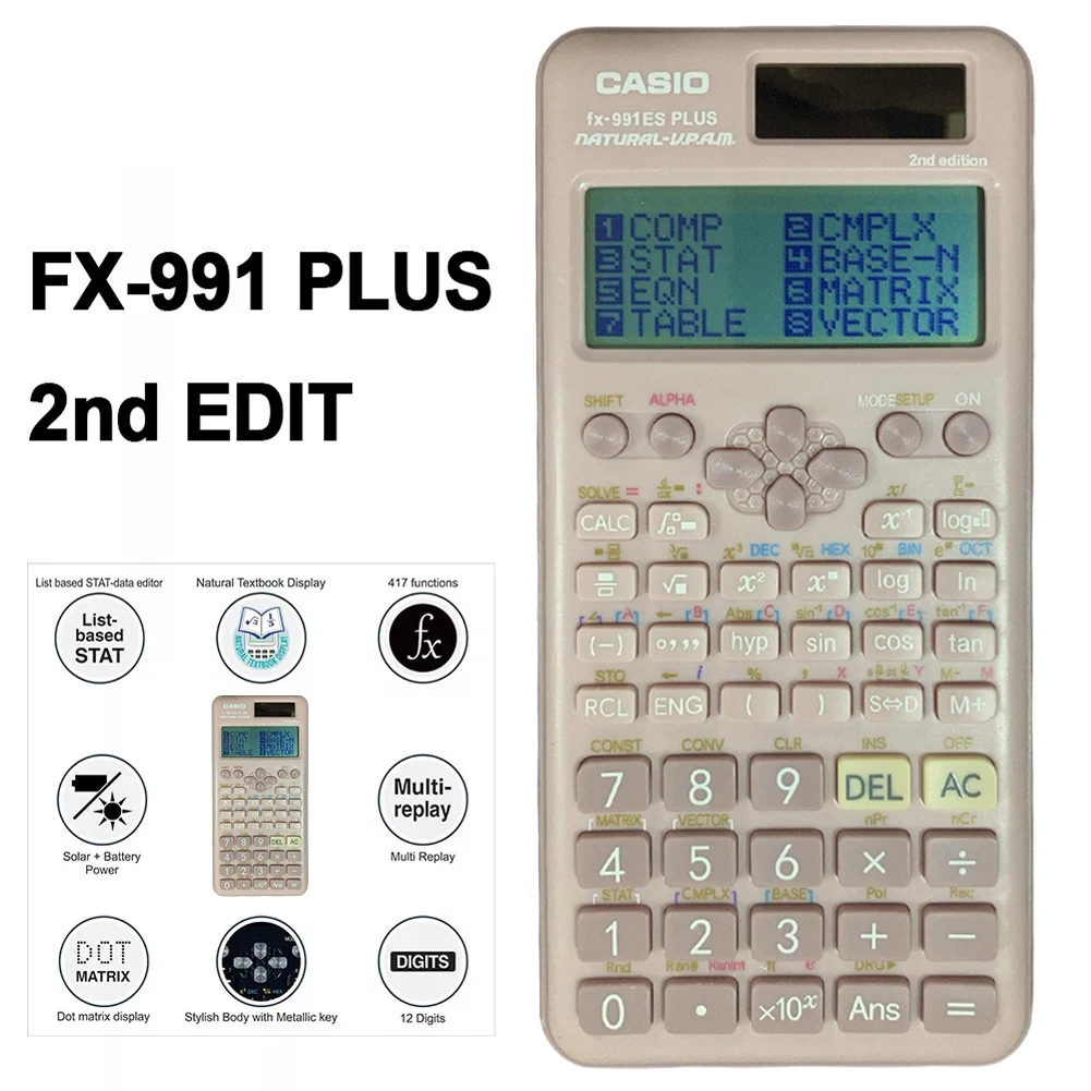 FX-991ES PLUS Scientific Calculator Original Digital Large Display Calculator Solar Scientific Calculator For School University