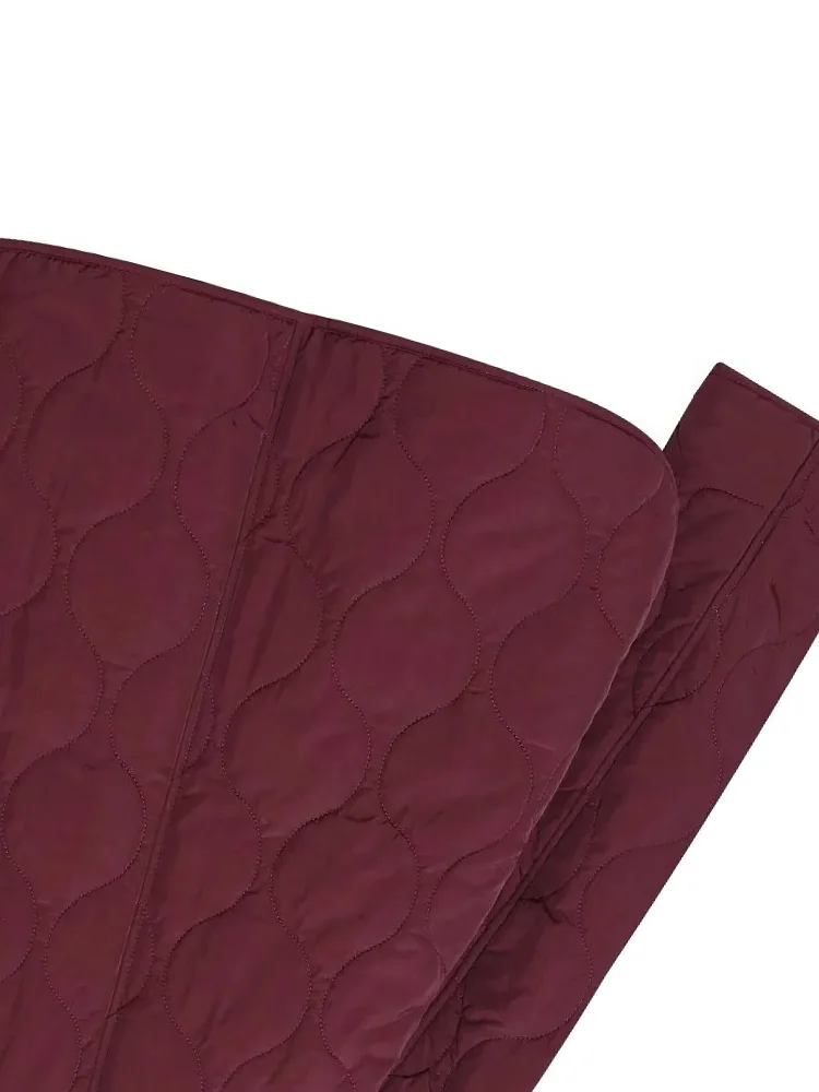 HH Dames Chique Ritsvak Decoratie Casual Winter Warme Jas Vrouwelijke Opstaande Kraag Lange Mouw Gefelst Katoen Korte Jas