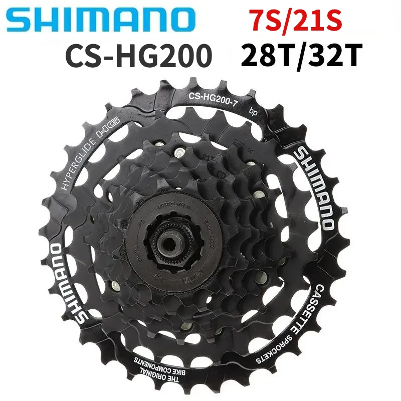 SHIMANO Tourney HG200 7 Speed 12-28T/12-32T Cassette CS-HG200-7 For MTB Mountain Bike Bicycle Rust-resistant Surface Treatmen