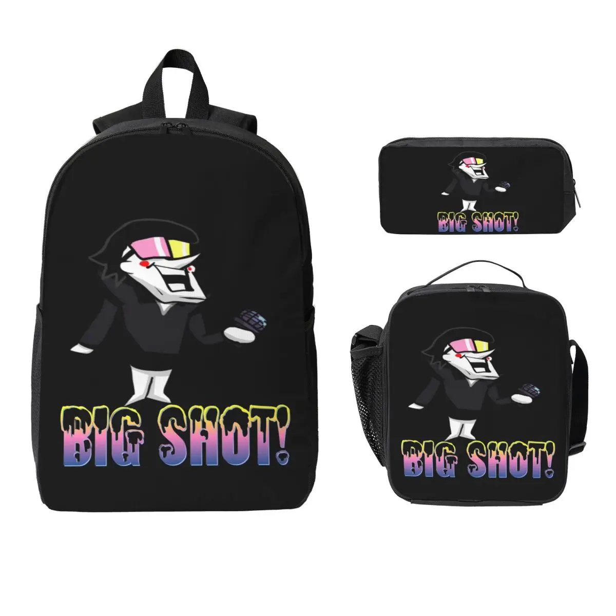 

Big Shot Deltarune Spamton Backpack Student BookBag School Bag Computer Shoulder Bags 3ps Insulated Lunch Bag Pencil Case