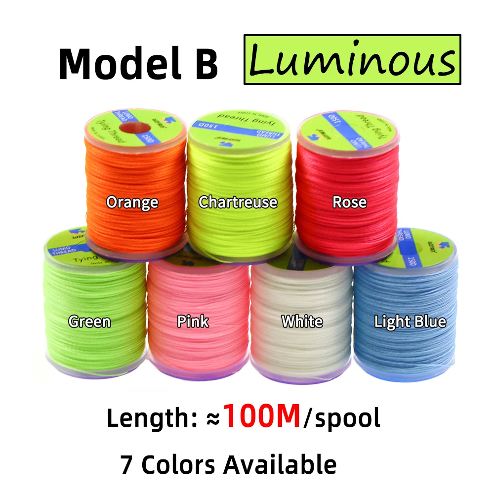 150d leuchtende Binde faden Seefischerei DIY langsame Jigging Haken Assist Line fluor zierende Fliegen binden Material Zubehör Tackle – Detail 5