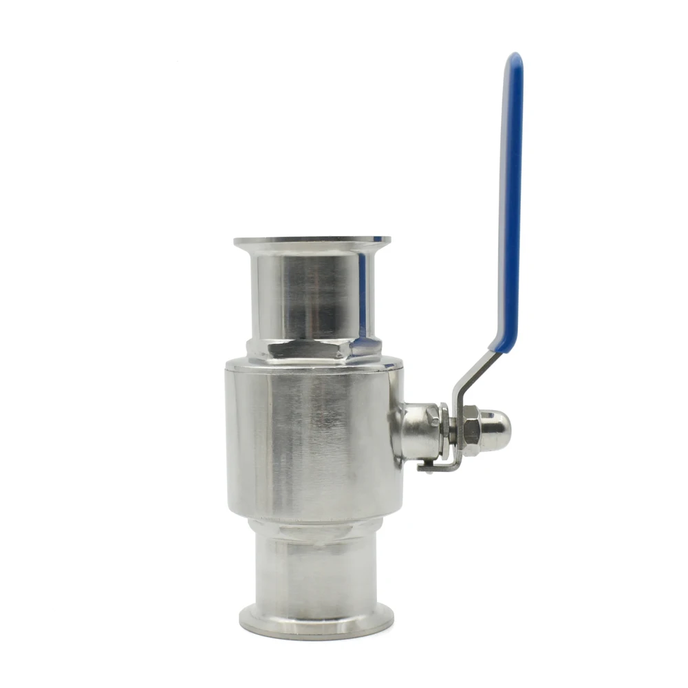 Detalhe 4 de Válvula solenoide OD12.7-51mm 304/316L Stainless Steel Sanitary Grade Straight Through Fast Ball Valve With Three Clamps 25.4-64mm Self-made Água e vapor
