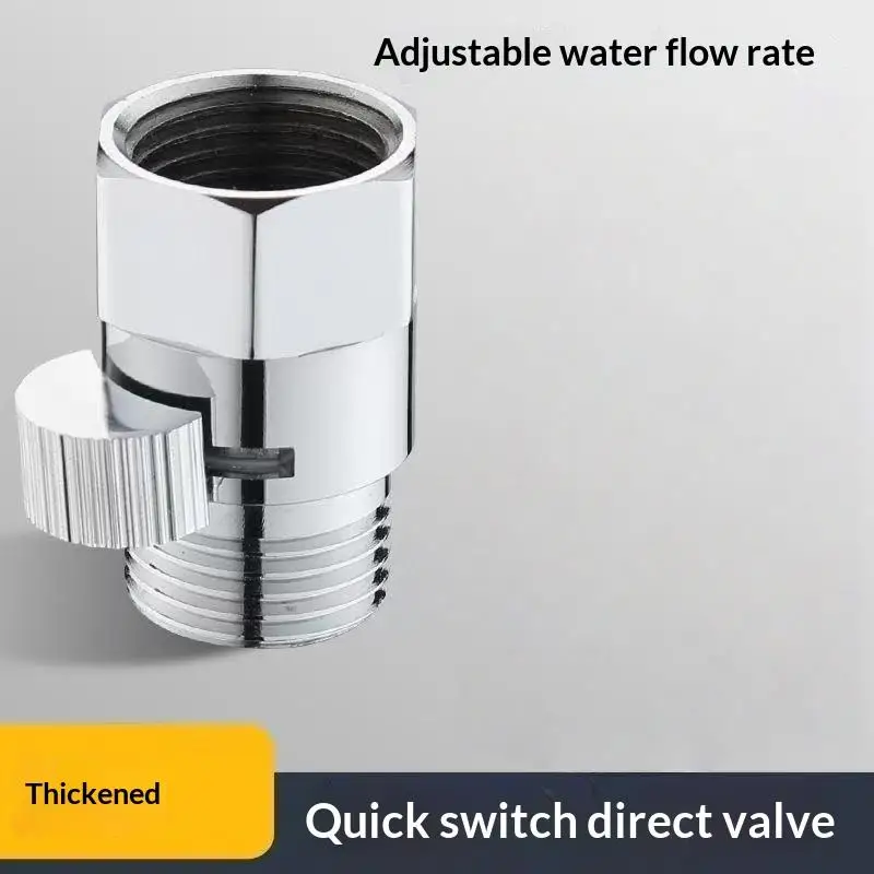 Shower Shut-off Angle Valve Straight Through Water Flow Control Valve Corrosion Resistant for Bathroom Renovation Projects