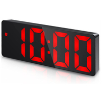 Digital Alarm Clock Large Mirrored LED Display with Snooze Dim Mode Beside Desk Clock for Bedroom Office Electronic Alarm Clock