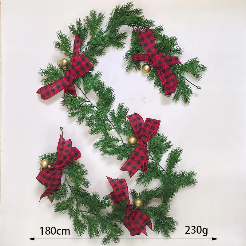 Christmas Flocking Cedar Wreath Vine Simulation Fake Pine Branch Pendant Plant Wall Decoration Home Ladder Desktop Plants Decor