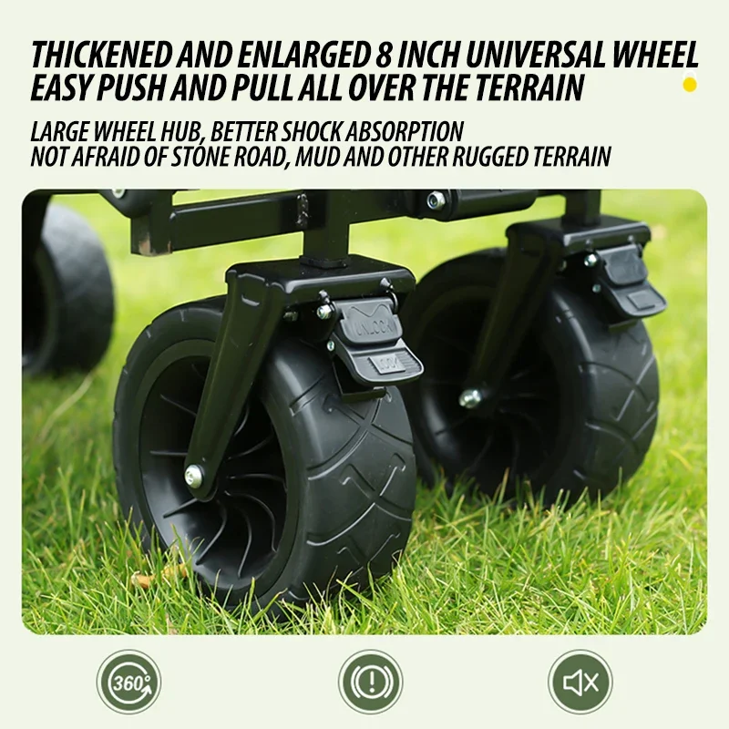 Camping Cart Outdoor Wheelbarrow for Fishing Max Capacity Barrow for Gardon Handcart Household Trolley Rolling Cart