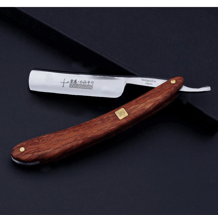 Wood Handle Straight Edge Hair Shaving Razor Sharp Barber Manual Folding Knife Men Beard Shaving Barber Tools for Free Shipping