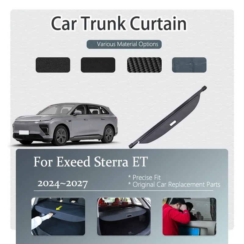 

Car Trunk Curtain For Exeed Sterra ET Exlantix ET 2024 2025 2026 2027 Retractable Trunk Rack Partition Shelters Auto Accessories