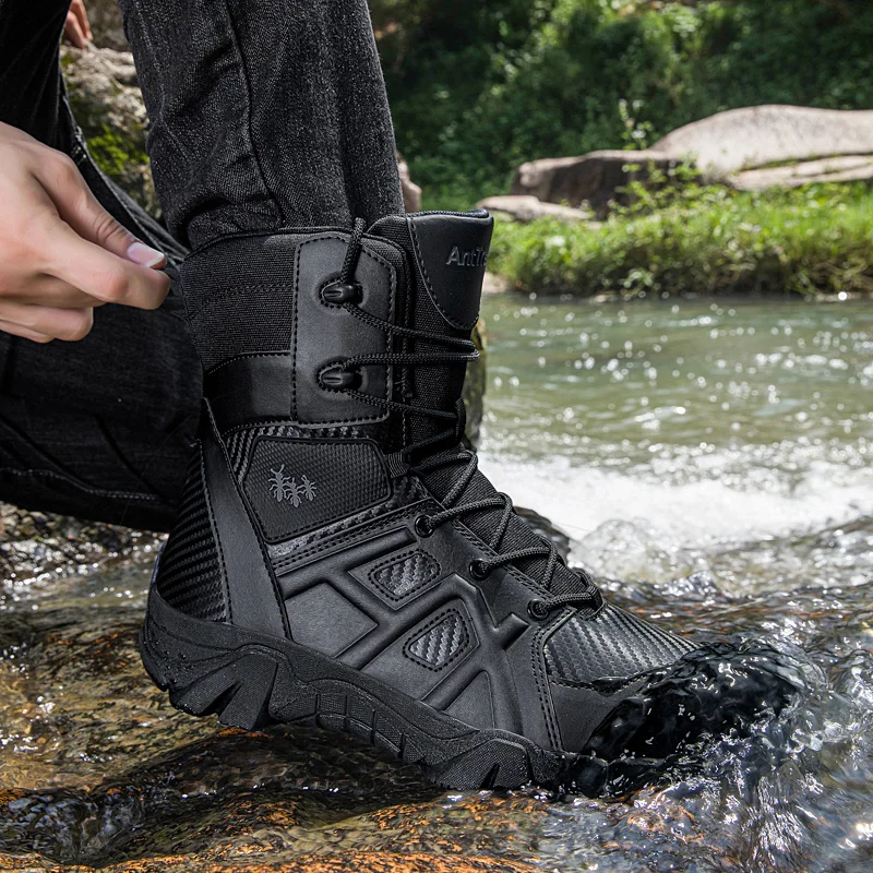 Climbing Hiking Shoes Breathable Waterproof Army Boots High Quality Safety Unisex Winter Ankle Lace Up Anti-Slip Tactical Boots