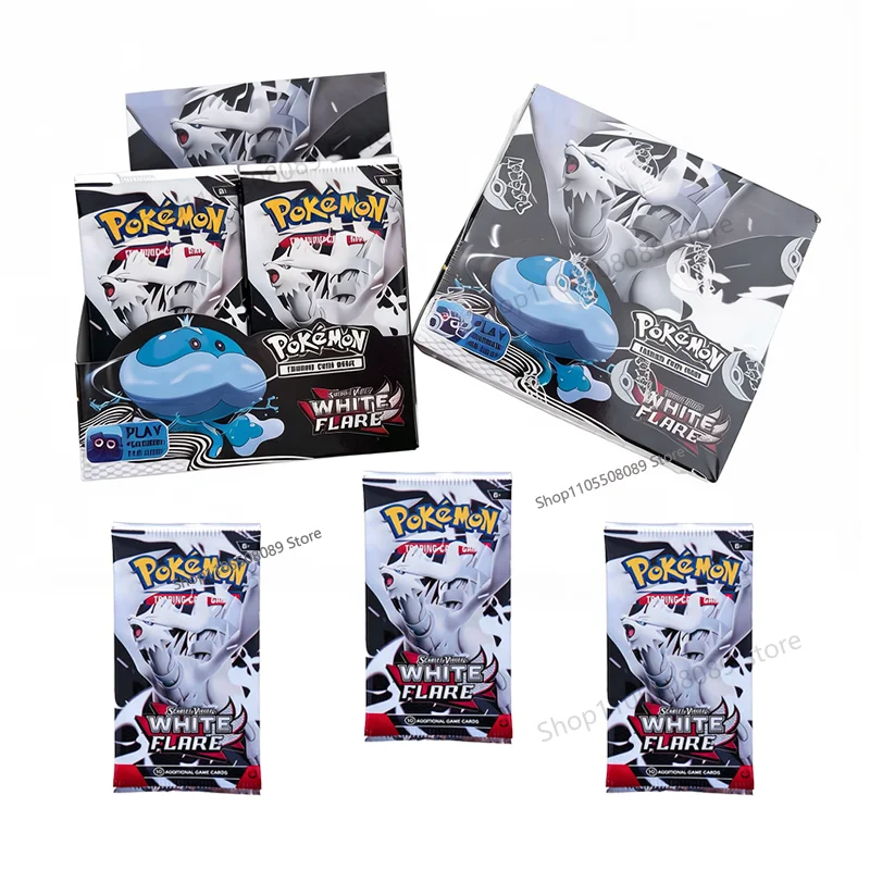 

360Pcs English Pokemon TCG Scarlet & Violet White Flare Booster Box Trading Card Game Children Collectible Pokemon Cards Toy