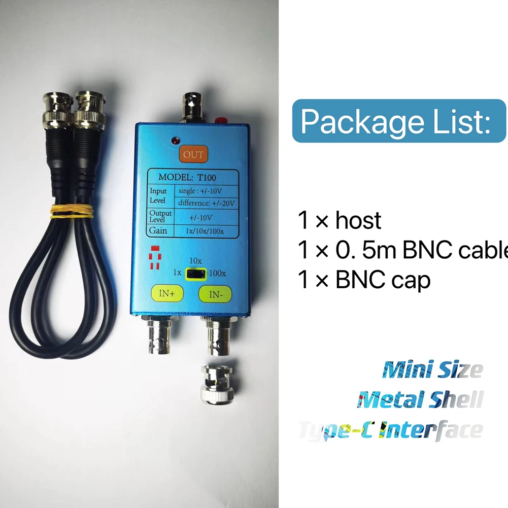 1x/10x/100x 1x/10x/100x 10M Bandwidth Oscilloscope Differential Probe DDS Gain Split Probe Battery Powered Oscilloscope Accessor