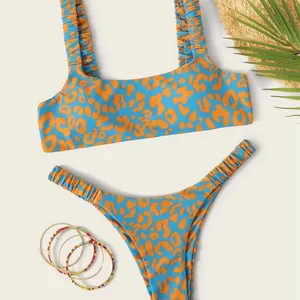 Sexy micro bikini 2023 orange woman leopard push up padded padded swings swimsuit 11 Main Sales Bikini with Bunda Fill - №3