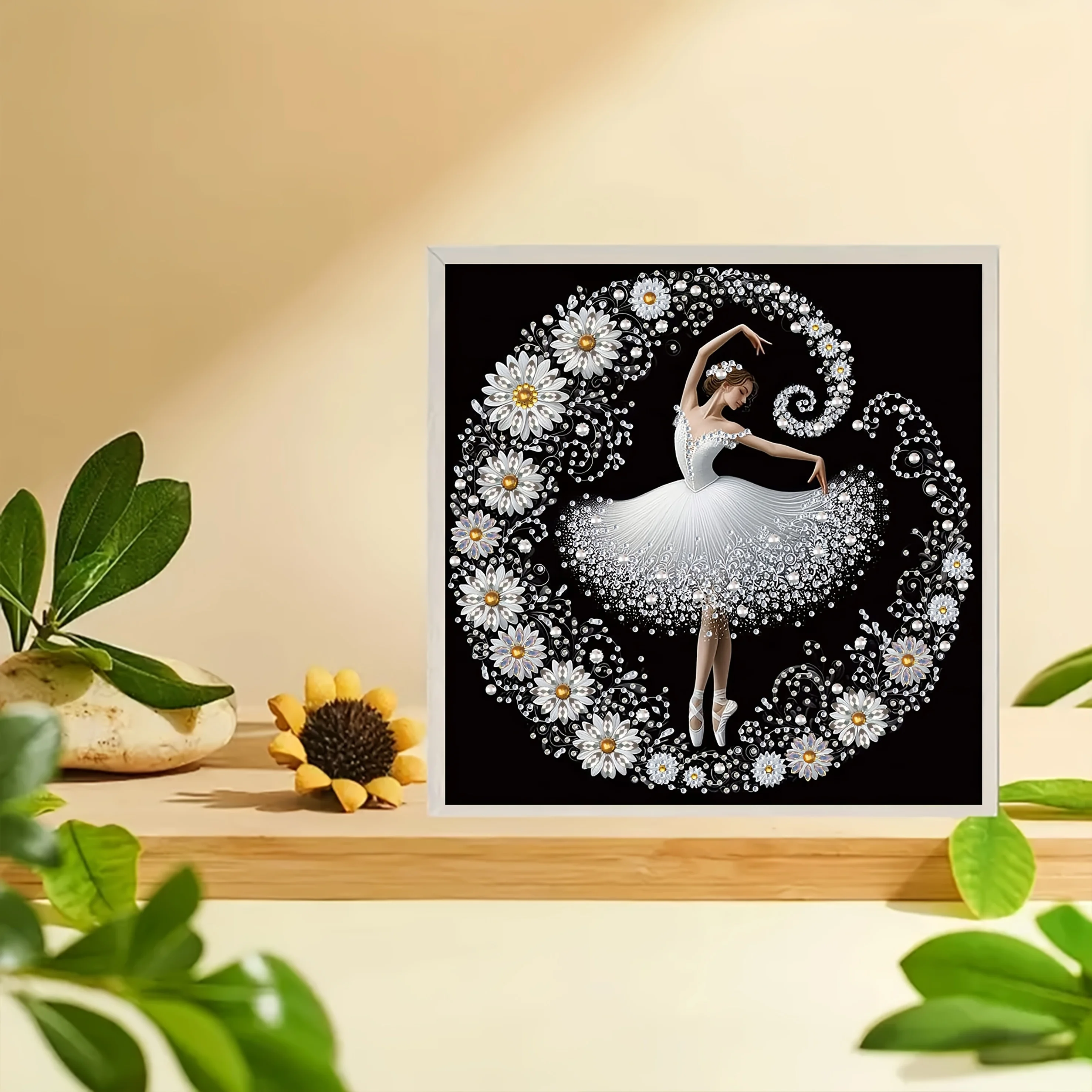 Fairy Diamond Painting Set - DIY Handicraft Set with Unique Shaped Crystals, Suitable for Home Wall Decoration, Frameless Canvas