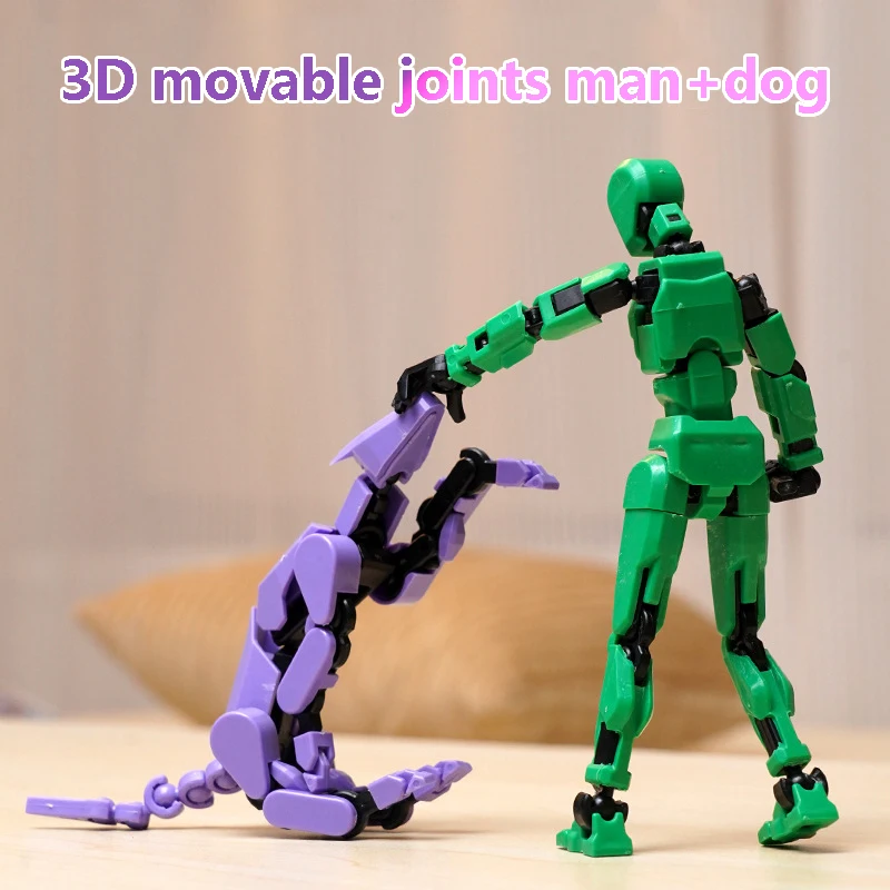 3D Multi-Jointed Movable Shapeshift Robot Joint Dog Creative Printed Mannequin Dummy Action Model Doll Toys for Children's Gifts