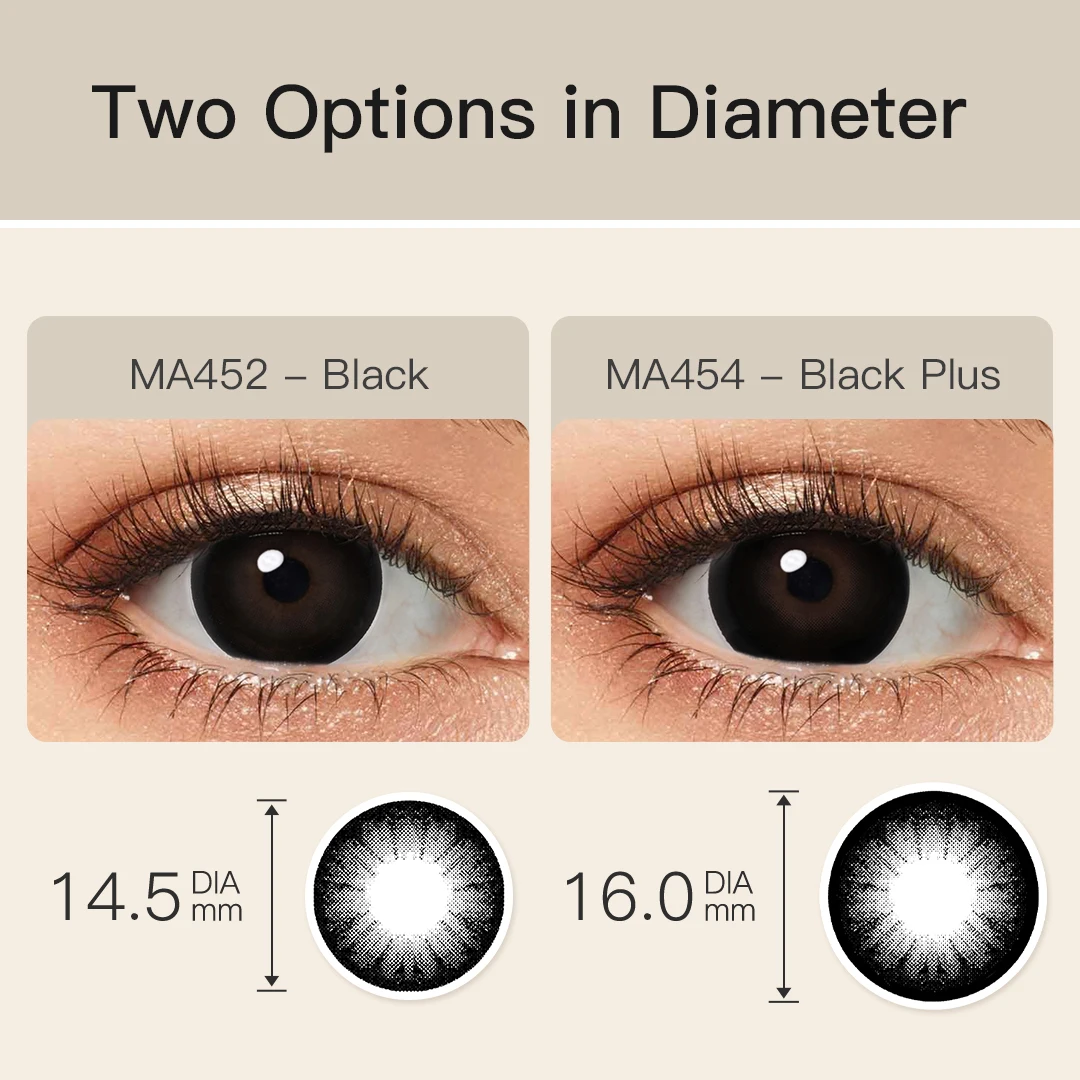 16mm Large Diameter Color Contact Lenses Big Eyes Black Contacts For Eyes Brown Lenses 1 Pair Cosmetic Contact Lenses Eye Lens