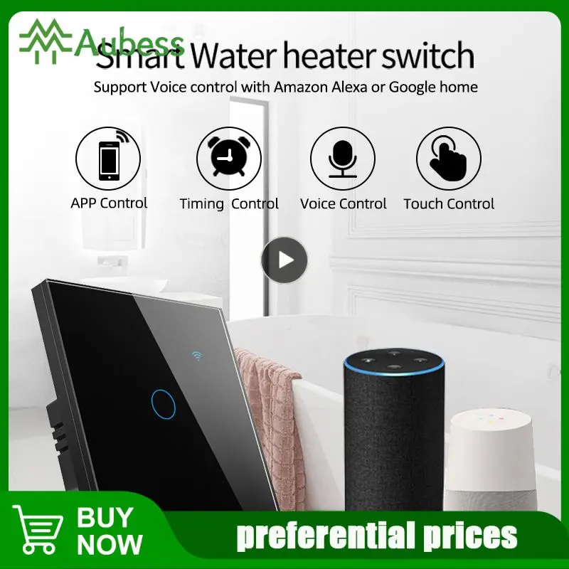 Tuya EU WiFi / Smart Water Heater Boiler Switch 40A 8000W Smart Life Control Switch Works With Alexa Home